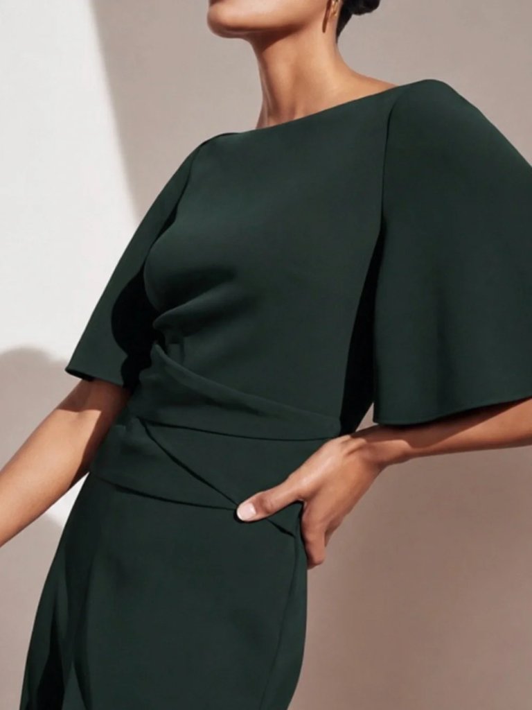 The Fold London Colinton Jumpsuit Dark Green Wool Uk 16 / Us 12 Nwt Career Event — image 2 of 8